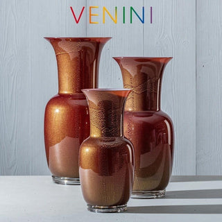 Venini Opalino 706.38 vase ox blood red with gold leaf/cipria pink inside h. 30 cm. Buy on Shopdecor VENINI collections